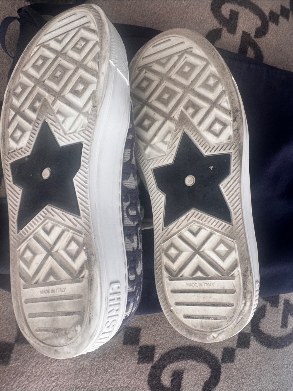 Dior Navy and White walk n Dior Logo Low-Top Sneakers - Picture 7 of 15